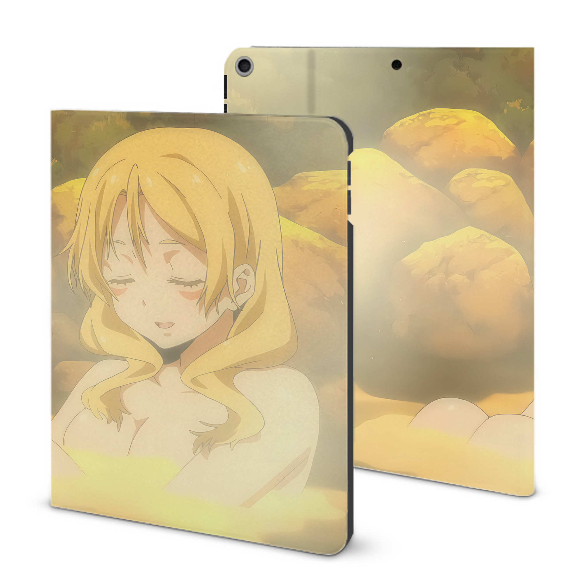 （画像用） 転スラ Regarding Reincarnated to Slime IPad ケース ブック型 PUレザー TPU 耐衝撃 軽量 薄型 ペン収納なし 全面保護 IPad 各モデル対応